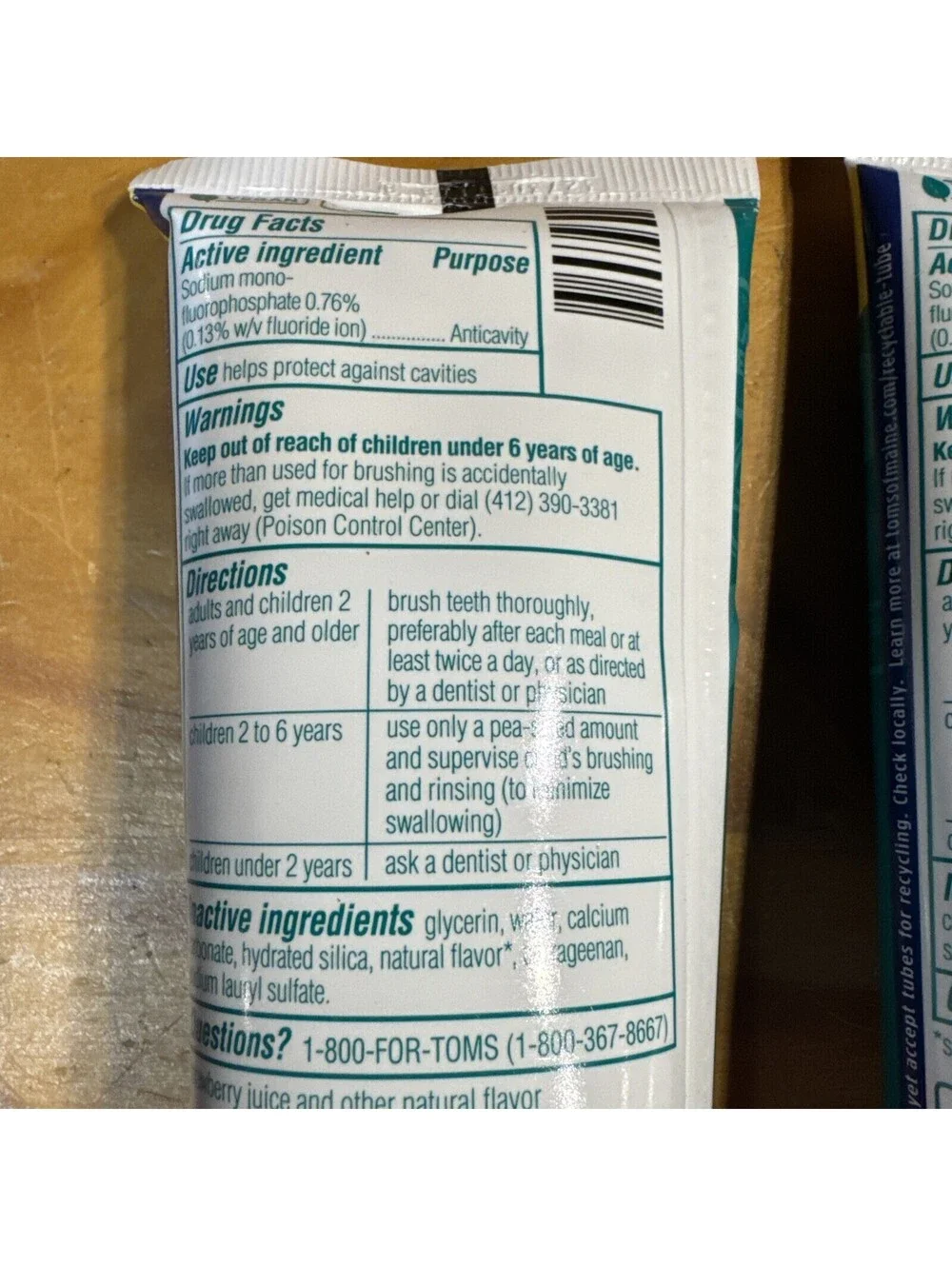 2 X Tom's Natural Children's Fluoride Free Silly Strawberry Toothpaste Exp 8-25